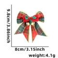 Lazo navideño de cuadros rojos y verdes con cascabeles y bayas, adorno de 9,8 cm de alto - Cuadros Rojos y Verdes con Campana (Estilo A)