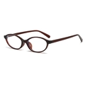Classic oval sunglasses with retro dark tortoiseshell frame and lightweight temples - Transparent Deep Tea Anti-Blue Light