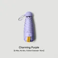 Mini foldable purple sun umbrella with UPF50+ protection and 6-rib compact frame - Without Box / 6 Ribs / Light Purple