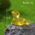 Luminous bright yellow resin mini dinosaur garden decor ornament, size 2.5x1.5cm - Luminous Small Lizard Yellow
