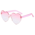 Herzförmige randlose Sonnenbrille in Rosa mit Verlaufsgläsern und Bügeln - Zweifarbig C6