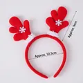 Red Christmas reindeer antler headband with white snowflake sequins and plush trim - Antler Headband Red