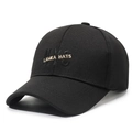 Zwarte baseballpet met textuur en gouden NYC en Lamea Hats borduursel voor dames en heren - Verstelbaar / Zwart met zwart borduursel