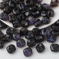 12MM black iridescent rhombic glass beads with side hole for DIY jewelry making - Black Multicolor Plated