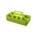 Bright green plastic storage caddy with handle and eight divided compartments - 8-Grid Green