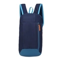 Lightweight navy and sky blue backpack with orange zipper pull accent for travel - Small / Dark Blue