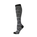 Unisex black and white striped long compression sports socks with elastic fabric finish - Black White Speckled