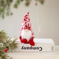 Plush Christmas gnome ornament with red snowflake knitted hat and white beard, 15cm height - Style G (Red Body Red Snowflake Hat 15cm)