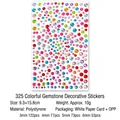 Colorful rhinestone stickers with 325 self-adhesive gems in 3mm to 6mm sizes for DIY crafts - Colorful Gem Decoration Stickers