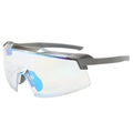 Occhiali da ciclismo outdoor con montatura semicerchiata grigia e lenti bluate - Montatura Canna di Fucile Lente Blu Trasparente
