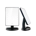 Specchio per trucco a LED nero con 16 luci, schermo rettangolare e sensore touch - Nero