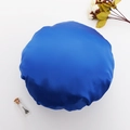 Adjustable royal blue satin sleep cap for hair care with smooth silk texture - Double Layer Royal Blue