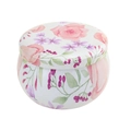 4.4oz round metal tin with elegant pink rose floral pattern for candles and gifts - D212-Pink Small Flower