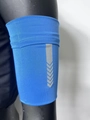 Elastic blue running arm band with reflective strip for outdoor sports and gym workout - Blue