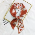 Elegant French twilly silk hair ribbon with red abstract portrait art and modern patterns - 7*100cm / Crying Girl