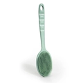 Pale green silicone bath brush with long handle and non-slip texture for back scrubbing - Long Handle Style / Green