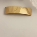 Minimalist gold rectangular metal hair clip with a sleek polished mirror finish - Gold Shiny Square Clip