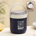 Tazza termica per zuppa in acciaio inox 304 blu scuro con comoda impugnatura - 430ml / Nuovo Stile 430ml Blu