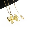 Delicate gold-plated bow necklace with cubic zirconia pendant and elegant box chain - Pendant And Necklace (14)