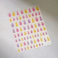 3D embossed flame nail art sticker M-1009 with pink, purple and yellow gradients - Multicolor Flame (M-1009-Bronzing Fine Glitter + Jelly Glue)