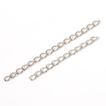 Cadenas de extensión plateadas para joyería con eslabones de gota para accesorios DIY - 5cm / Blanco K/Plata