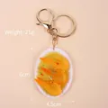 Portachiavi con cibo in miniatura, gamberi bolliti e chiusura a moschettone dorata - Piatto Ovale - Gamberetti / Chiusura Dorata a Forma di 8