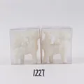 Set di 2 decorazioni natalizie a forma di volpe bianca glitterata in confezione - Volpe Bianca Glitterata Set da 2