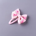 Pink ribbon hair clip with watermelon and flower prints for girls and kids - Mushroom Style