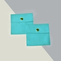 Tiffany blue microfiber velvet jewelry pouch with golden snap button for rings - Snap Button Style / 8*8cm / Light Cyan