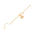 Golden stainless steel bracelet featuring a sea turtle pendant with white shell and pearl - 1# Sea Turtle