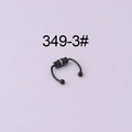 Schwarzer magnetischer Septum-Nasenring aus Edelstahl mit glänzenden Rundperlen - Schwarz