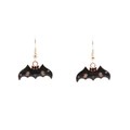 Orecchini a pipistrello neri glitterati con ganci dorati per Halloween, stile gotico - Orecchini Pipistrello