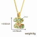 Letter Z pendant necklace with colorful cubic zirconia stones in golden finish - Letter Z