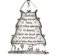 Zinc alloy memorial tree ornament with engraved stars and landscape in antique silver - Bell Shape Plaque (5.5x8cm)