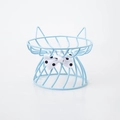 Sky blue cat ear ceramic bowl stand with decorative polka dot bow for pets - Blue Bowknot Stand