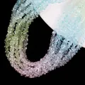 Cuentas de cristal degradado en azul, verde y púrpura para joyería DIY y artesanía - Azul Rosa Verde