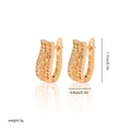 Fashion geometric copper hoop earrings with white zircon inlays in rose gold finish - EH078 Full Pave Rose Gold
