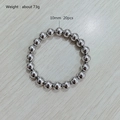 Detailed view of 10mm stainless steel beads bracelet weighing approximately 73g - 10mm Bead