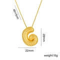 Gold plated puffy bubble letter G necklace with zircon inlay and 40+5cm chain - Letter G