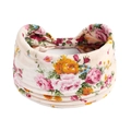 Boho-Blumen-Stirnband mit breitem Stretch-Design und rosa Rosen-Muster - Hellrosa Blumenmuster (#175)