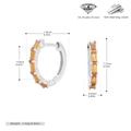 Detailed specs of S925 silver earrings with 5A orange zircon and weight measurements - Silver/Orange Zirconia