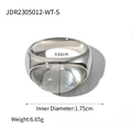 Minimalistischer Edelstahlring in Silber mit klarem Schmuckstein und 0,81 cm Detailbreite - Ring JDR2305012-WT-S Halbkugel Edelstein Größe #6