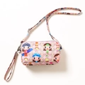 Roze cartoon nylon mini-tasje met schattige prints en een verstelbare schouderriem - Roze Glimlach Crossbody