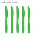Set of 10 green plastic knives for Lion King theme birthday party 16.1x3cm - Dark Green Knives (10pcs)