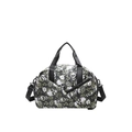 Große Reisetasche mit Totenkopf und Blumenmuster für Sport und Kurztrips - Schwarz