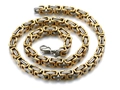 Zweifarbige 4mm Byzanz-Halskette in Gold und Stahl aus Edelstahl Länge 45cm Unisex - Zweifarbig Gold 45cm (KN38346-Z)