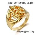 Anello in acciaio inossidabile dorato con simbolo Om e rilievo punk vintage per uomo e donna - US 7 / Oro
