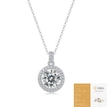 Collana in argento sterling S925 con ciondolo in Moissanite tonda e certificato GRA - Collana con Ciondolo Rotondo 3ct Premium (con Certificato GRA)