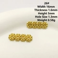 Golden flower spacer beads for DIY jewelry with precise 16mm width measurements - 26# (4-Hole Flower Cluster Link)