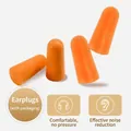 Soft orange memory foam earplugs in four packs for sleeping and noise reduction - Slow Rebound Sponge / Noise-reducing Earplugs / Individual Bag / Orange